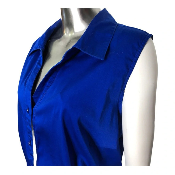 🛍️3/$40 Lane  Bryant Button Front Sleeveless Top Blue Plus Size 26 - Picture 3 of 5